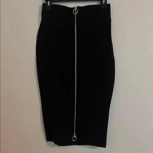 INC International Concepts Black Knee-Length Pencil Bodycon Skirt